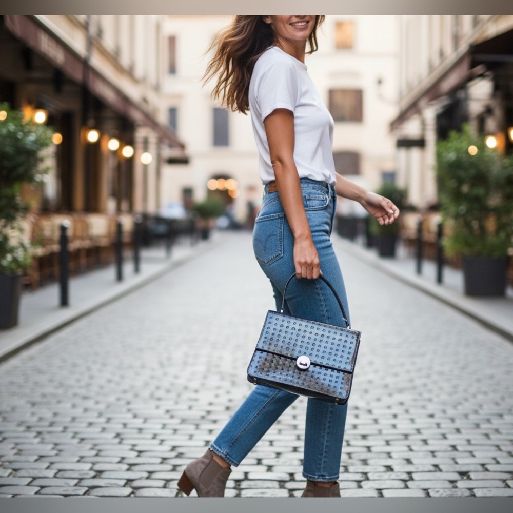 💜Arcadia Patent Battleship Grey Satchel💜